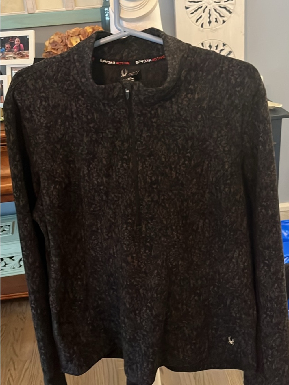 Spyder Men's Black Heather Quarter-Zip Performance Sweater